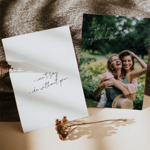 Moderne minimalistische eenvoudige bruidsmeisje vo kaart