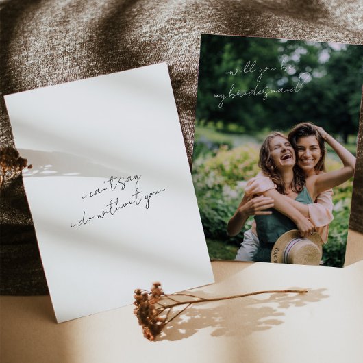 Moderne minimalistische eenvoudige bruidsmeisje vo kaart