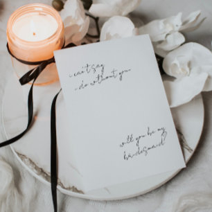 Moderne minimalistische eenvoudige bruidsmeisje vo kaart