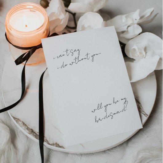 Moderne minimalistische eenvoudige bruidsmeisje vo kaart