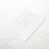 Moderne minimalistische eenvoudige bruiloft Bewaar Folie Uitnodiging (Gedraaid)