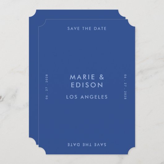 Moderne minimalistische eenvoudige bruiloft Bewaar Kaart (Voorkant / Achterkant)