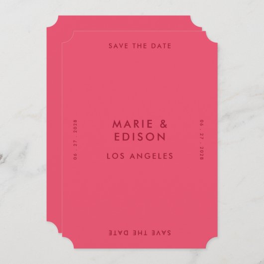 Moderne minimalistische eenvoudige bruiloft Bewaar Kaart (Voorkant / Achterkant)