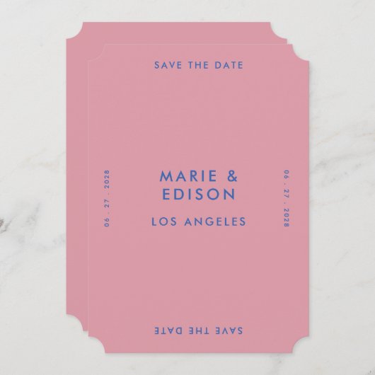 Moderne minimalistische eenvoudige bruiloft Bewaar Kaart (Voorkant / Achterkant)