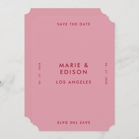 Moderne minimalistische eenvoudige bruiloft Bewaar Kaart (Voorkant / Achterkant)