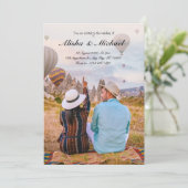 Moderne minimalistische eenvoudige bruiloft foto a kaart (Staand voorkant)