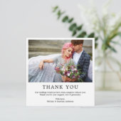 Moderne minimalistische eenvoudige bruiloft foto v bedankkaart (Staand voorkant)