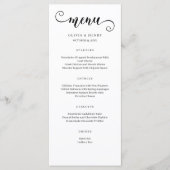 Moderne minimalistische eenvoudige bruiloft menu (Voorkant)