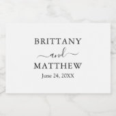 Moderne minimalistische eenvoudige bruiloft mini sparkling wijnetiket (Enkel label)