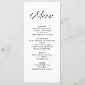 Moderne minimalistische eenvoudige bruiloft recept menu (Voorkant)