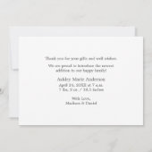 Moderne minimalistische eenvoudige dank voor nieuw bedankkaart (Achterkant)