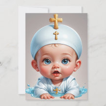 Moderne minimalistische eenvoudige doopuitnodiging