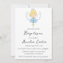 Moderne minimalistische eenvoudige doopuitnodiging kaart