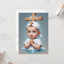 Moderne minimalistische eenvoudige doopuitnodiging