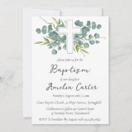 Moderne minimalistische eenvoudige doopuitnodiging kaart