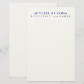 Moderne Minimalistische Eenvoudige Eigen Naam Briefpapier (Voorkant / Achterkant)