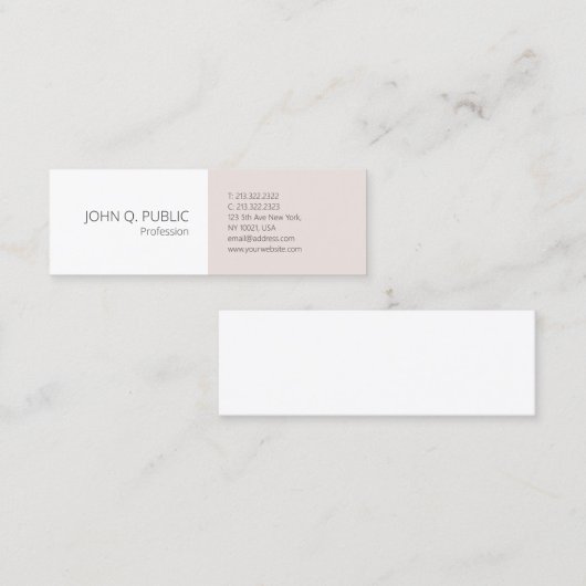 Moderne minimalistische, eenvoudige elegant mini visitekaartje (Voorkant / Achterkant)