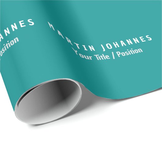 Moderne Minimalistische Eenvoudige Elegante Blauwe Cadeaupapier (Rol Hoek)