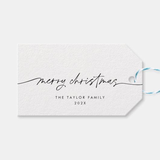 Moderne minimalistische eenvoudige elegante chique cadeaulabel (Voorkant (Horizontaal))