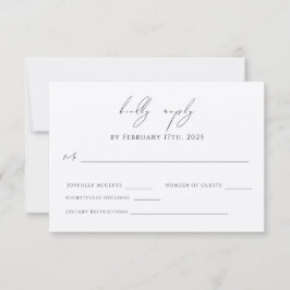 Moderne Minimalistische Eenvoudige Elegante RSVP K Kaartje