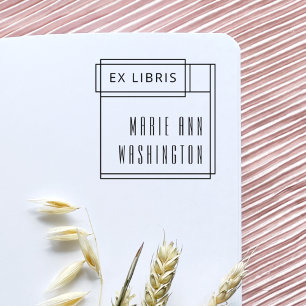 Moderne Minimalistische Eenvoudige Ex Libris Boekp Zelfinktende Stempel