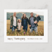 Moderne minimalistische eenvoudige familiefoto-Tha Feestdagenkaart (Voorkant)