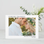 Moderne minimalistische eenvoudige forever dankzij bedankkaart (Staand voorkant)