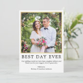 Moderne Minimalistische Eenvoudige Foto Beste Dag Bedankkaart (Staand voorkant)