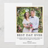 Moderne Minimalistische Eenvoudige Foto Beste Dag Bedankkaart (Voorkant / Achterkant)