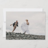 Moderne minimalistische eenvoudige foto bruiloft kaart (Achterkant)