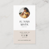 Moderne Minimalistische Eenvoudige Foto Profession Visitekaartje (Achterkant)