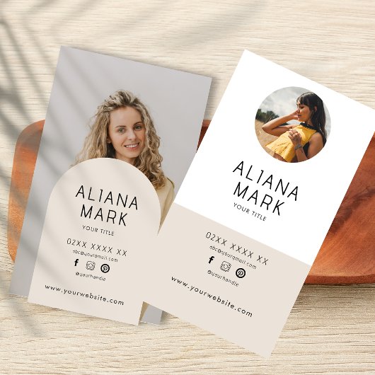 Moderne Minimalistische Eenvoudige Foto Profession Visitekaartje