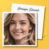 Moderne minimalistische eenvoudige foto sociale me vierkante visitekaartje