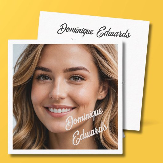 Moderne minimalistische eenvoudige foto sociale me vierkante visitekaartje