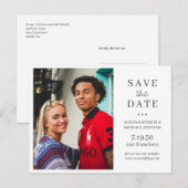 Moderne, minimalistische, eenvoudige fotobruiloft  aankondigingskaart (Voorkant / Achterkant)