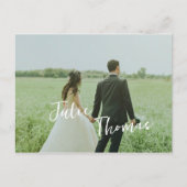 Moderne minimalistische eenvoudige fotobruiloft briefkaart (Voorkant)