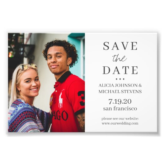 Moderne, minimalistische, eenvoudige fotobruiloft  foto afdruk (Voorkant)