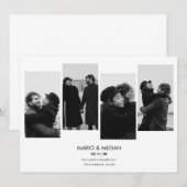 Moderne minimalistische eenvoudige fotobruiloft kaart (Voorkant / Achterkant)
