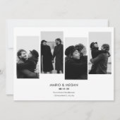 Moderne minimalistische eenvoudige fotobruiloft kaart (Voorkant)