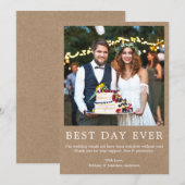 Moderne minimalistische eenvoudige fotokraft beste bedankkaart (Voorkant / Achterkant)