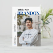 Moderne minimalistische eenvoudige fotoverjaardag kaart (Staand voorkant)