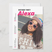 Moderne minimalistische eenvoudige fotoverjaardag kaart (Voorkant)