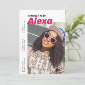 Moderne minimalistische eenvoudige fotoverjaardag kaart (Staand voorkant)