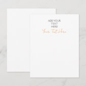 Moderne Minimalistische Eenvoudige Gepersonaliseer Notitiekaartje (Voorkant / Achterkant)