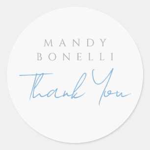 Moderne Minimalistische Eenvoudige Gepersonaliseer Ronde Sticker