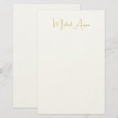 Moderne Minimalistische Eenvoudige Gewone Handgesc Briefpapier (Voorkant / Achterkant)