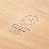 Moderne Minimalistische Eenvoudige Graduation Part Acryl Uitnodigingen (Laagn)