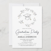 Moderne Minimalistische Eenvoudige Graduation Part Kaart (Voorkant)