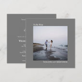 Moderne minimalistische eenvoudige grijze vierkant kaart (Voorkant / Achterkant)