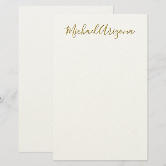 Moderne minimalistische eenvoudige handschrift naa briefpapier (Voorkant / Achterkant)